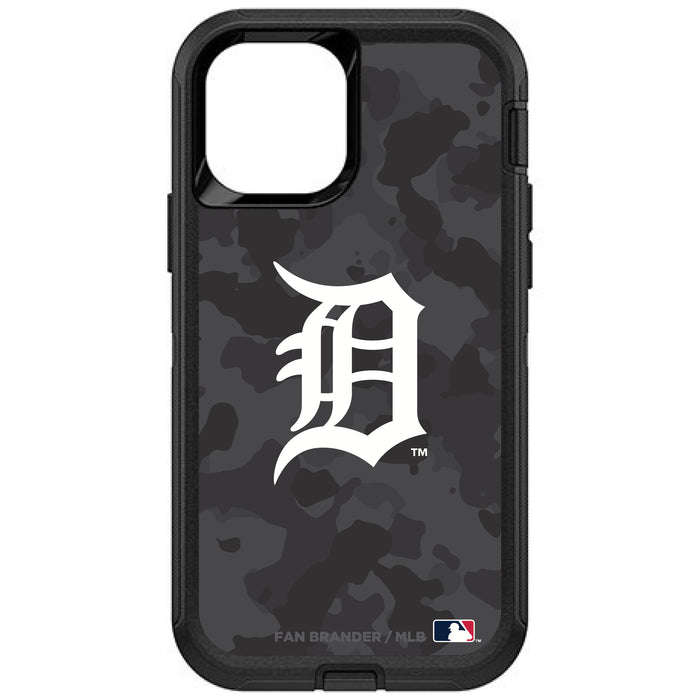 OtterBox Black Phone case with Detroit Tigers Primary Logo Urban Camo background