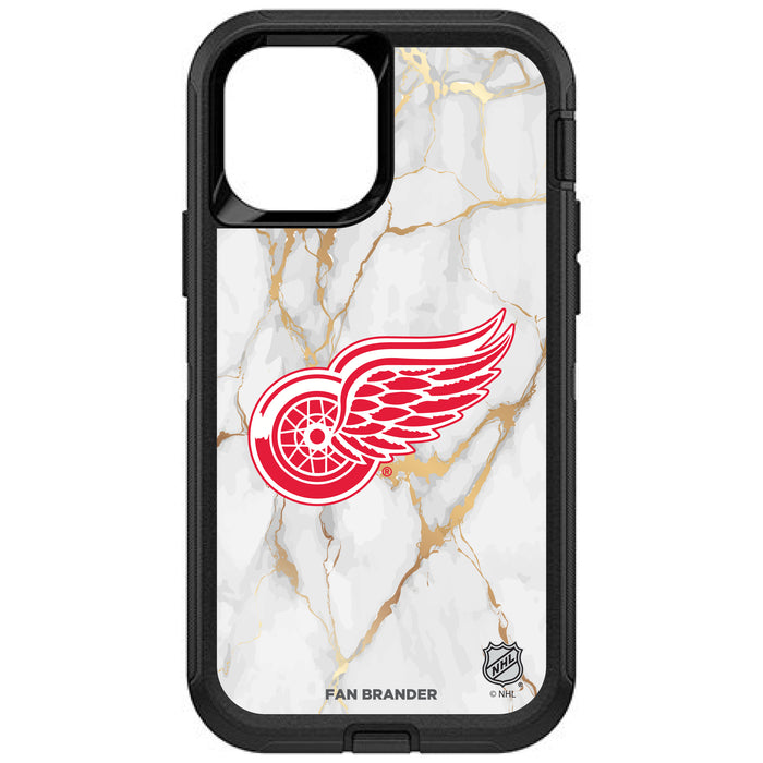 OtterBox Black Phone case with Detroit Red Wings White Marble design