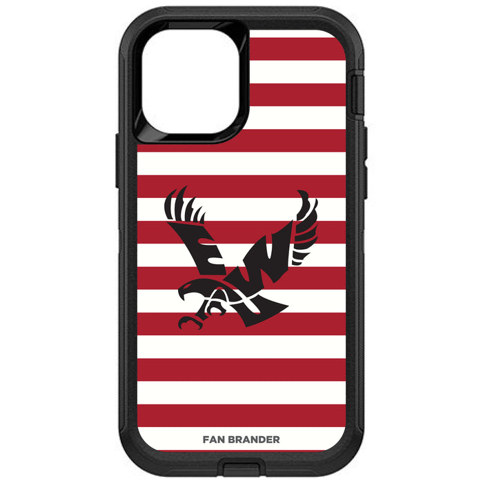 OtterBox Black Phone case with Eastern Washington Eagles Tide Primary Logo and Striped Design