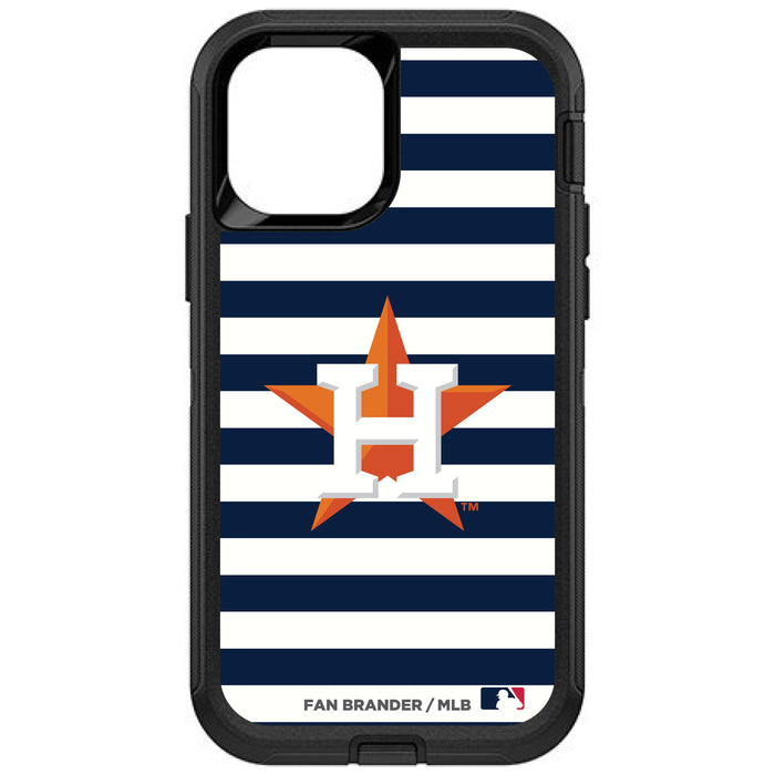 OtterBox Black Phone case with Houston Astros Primary Logo and Striped Design