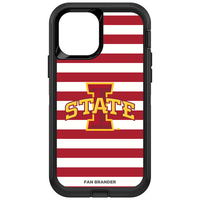 OtterBox Black Phone case with Iowa State Cyclones Tide Primary Logo and Striped Design