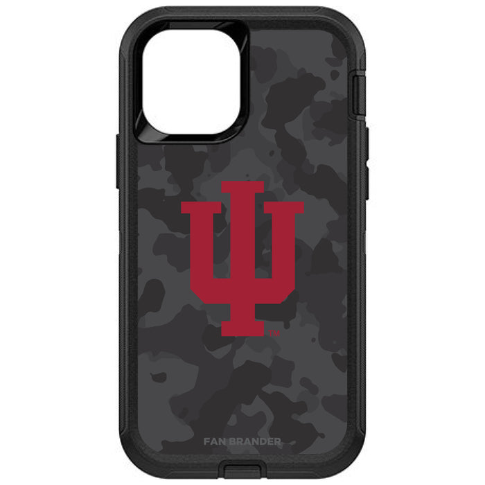 OtterBox Black Phone case with Indiana Hoosiers Urban Camo Background