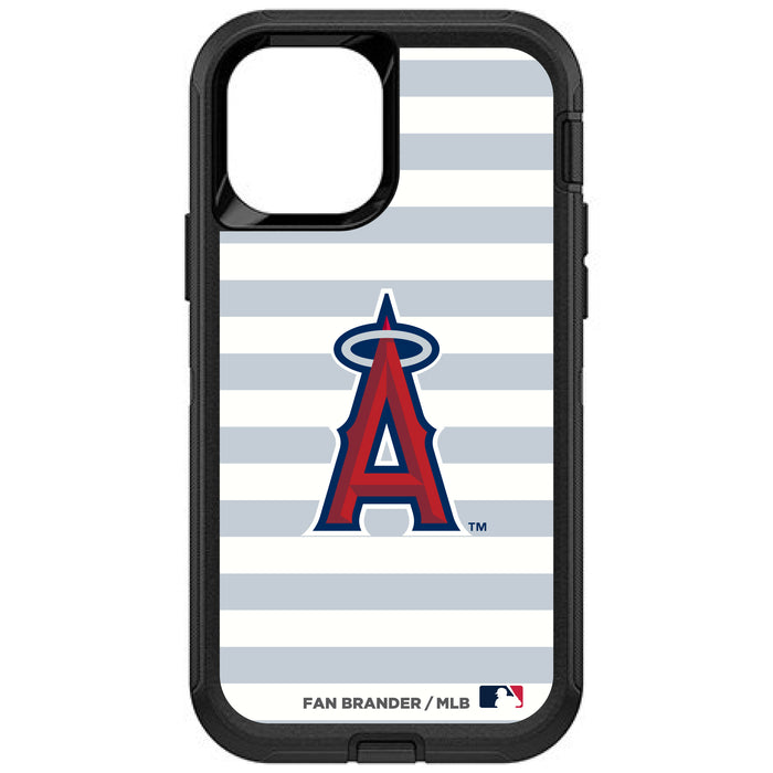 OtterBox Black Phone case with Los Angeles Angels Primary Logo and Striped Design