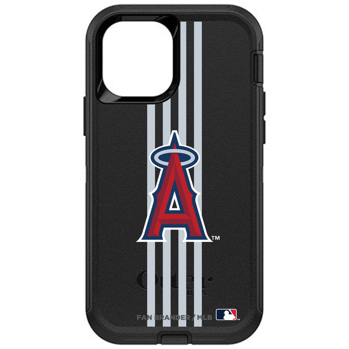 OtterBox Black Phone case with Los Angeles Angels Primary Logo and Vertical Stripe