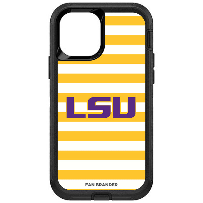 OtterBox Black Phone case with LSU Tigers Tide Primary Logo and Striped Design