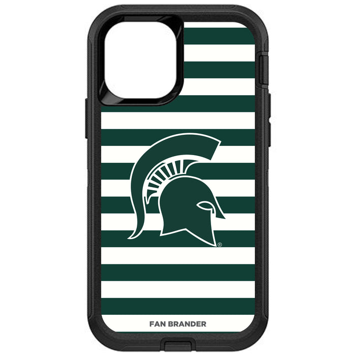 OtterBox Black Phone case with Michigan State Spartans Tide Primary Logo and Striped Design