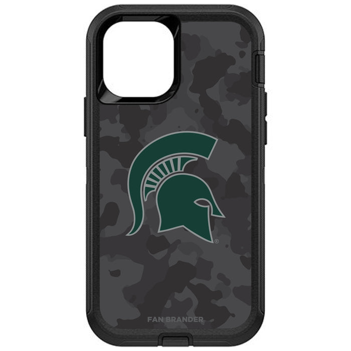 OtterBox Black Phone case with Michigan State Spartans Urban Camo Background