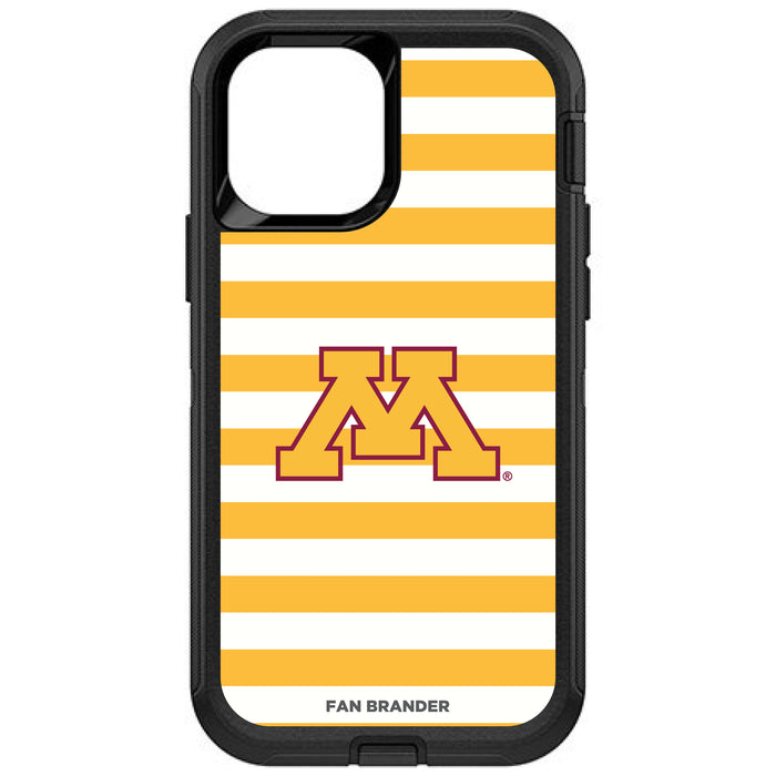 OtterBox Black Phone case with Minnesota Golden Gophers Tide Primary Logo and Striped Design