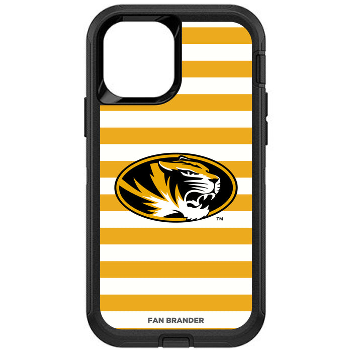 OtterBox Black Phone case with Missouri Tigers Tide Primary Logo and Striped Design