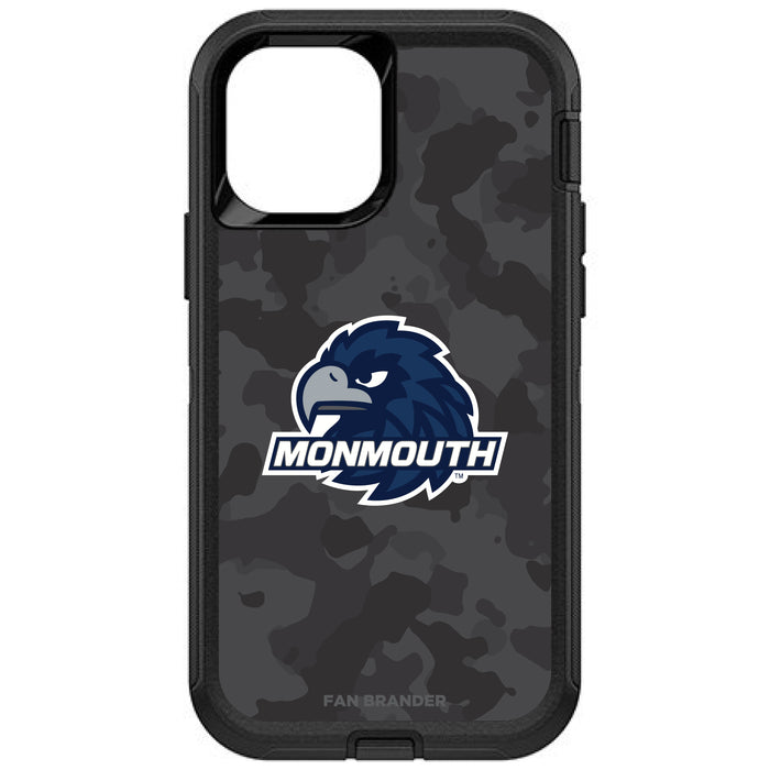 OtterBox Black Phone case with Monmouth Hawks Urban Camo Background