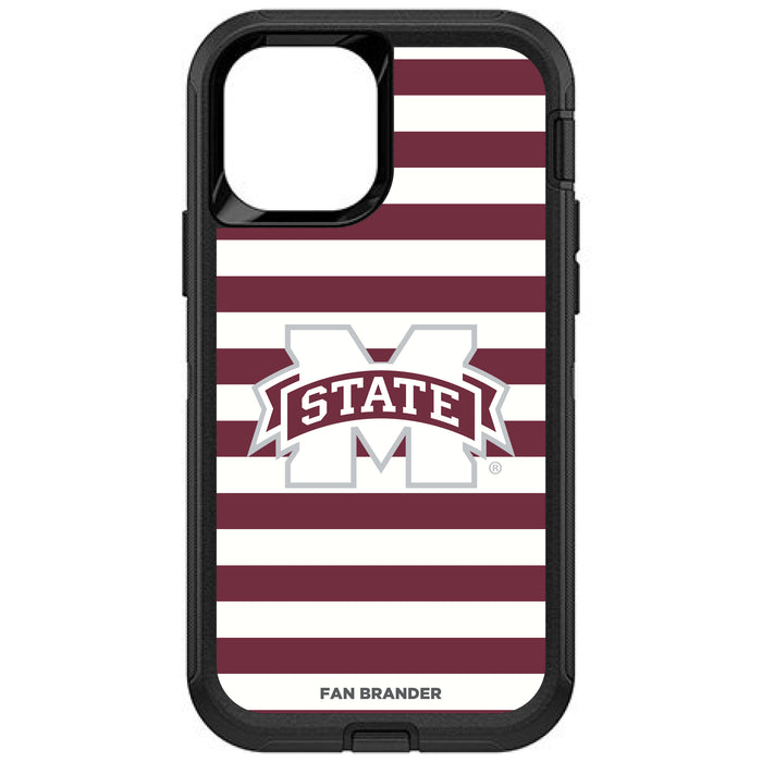 OtterBox Black Phone case with Mississippi State Bulldogs Tide Primary Logo and Striped Design