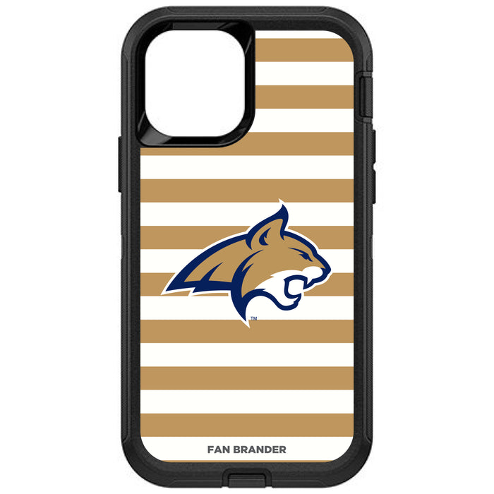 OtterBox Black Phone case with Montana State Bobcats Tide Primary Logo and Striped Design