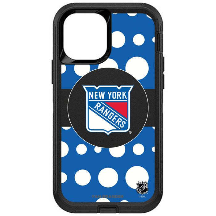OtterBox Black Phone case with New York Rangers Polka Dots design