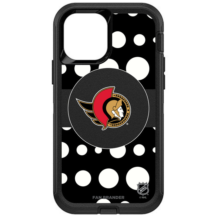 OtterBox Black Phone case with Ottawa Senators Polka Dots design