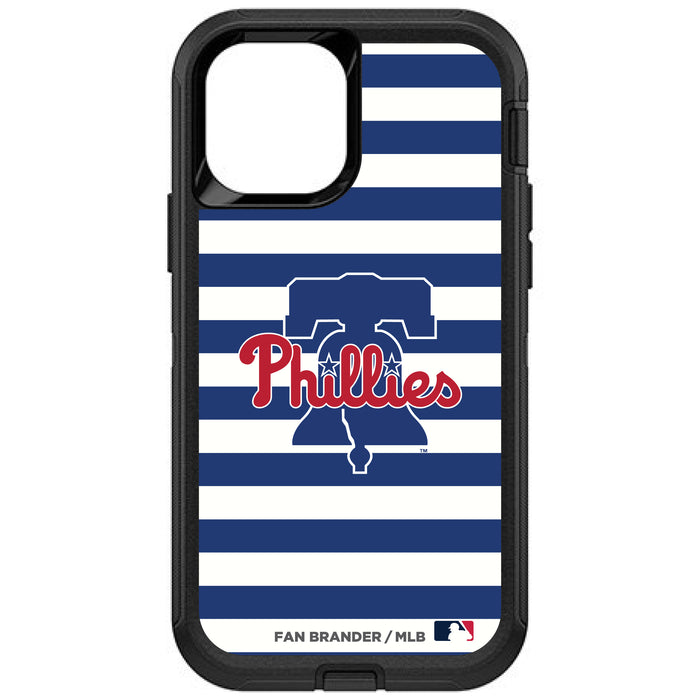 OtterBox Black Phone case with Philadelphia Phillies Primary Logo and Striped Design