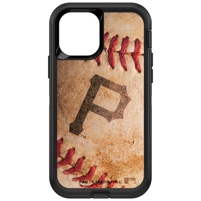 OtterBox Black Phone case with Pittsburgh Pirates Primary Logo and Baseball Design
