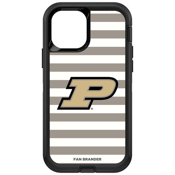OtterBox Black Phone case with Purdue Boilermakers Tide Primary Logo and Striped Design