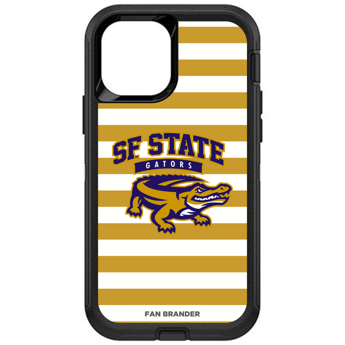 OtterBox Black Phone case with San Francisco State U Gators Tide Primary Logo and Striped Design