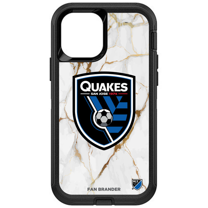 OtterBox Black Phone case with San Jose Earthquakes White Marble Design