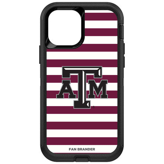 OtterBox Black Phone case with Texas A&M Aggies Tide Primary Logo and Striped Design