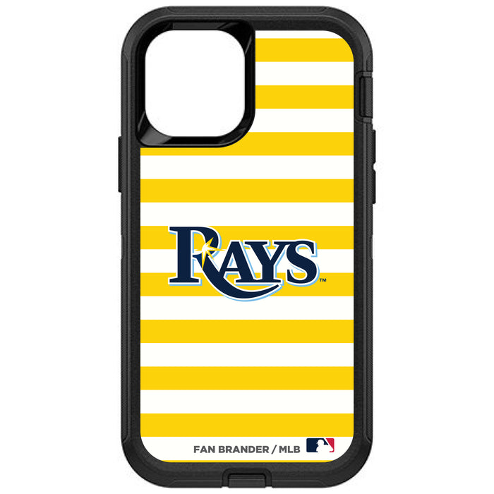 OtterBox Black Phone case with Tampa Bay Rays Primary Logo and Striped Design