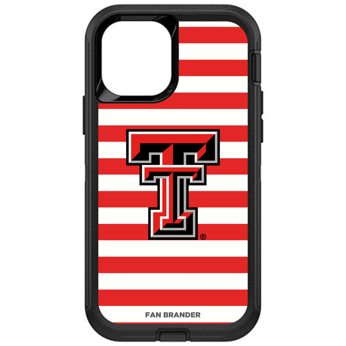 OtterBox Black Phone case with Texas Tech Red Raiders Tide Primary Logo and Striped Design