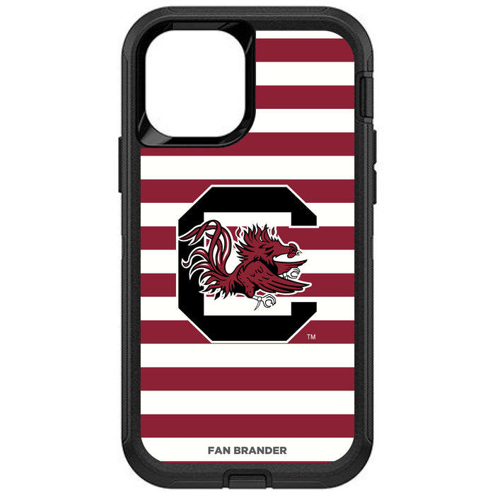 OtterBox Black Phone case with South Carolina Gamecocks Tide Primary Logo and Striped Design