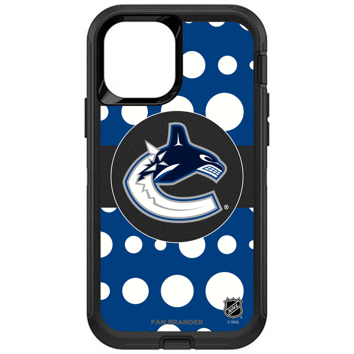 OtterBox Black Phone case with Vancouver Canucks Polka Dots design