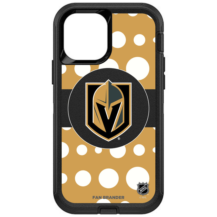 OtterBox Black Phone case with Vegas Golden Knights Polka Dots design