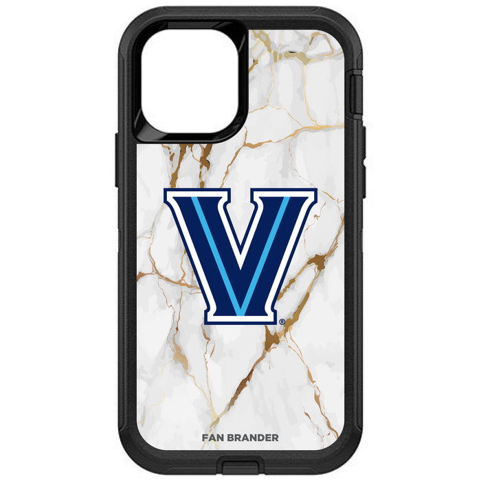 OtterBox Black Phone case with Villanova University Tide White Marble Background