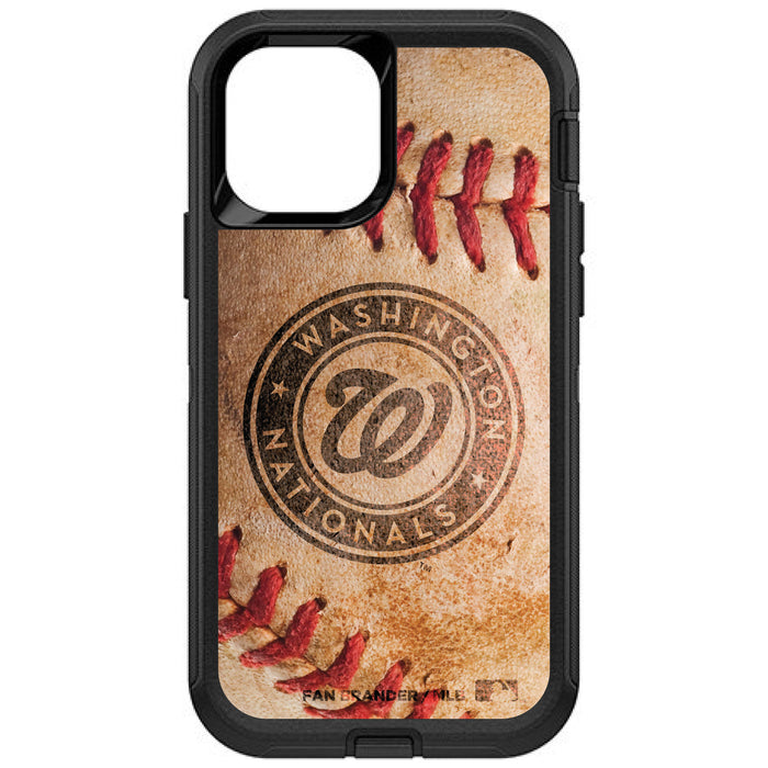 OtterBox Black Phone case with Washington Nationals Primary Logo and Baseball Design