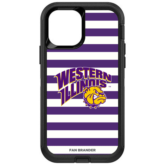 OtterBox Black Phone case with Western Illinois University Leathernecks Tide Primary Logo and Striped Design