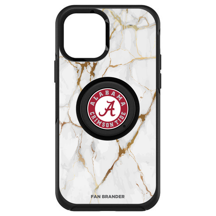 OtterBox Otter + Pop symmetry Phone case with Alabama Crimson Tide White Marble Background
