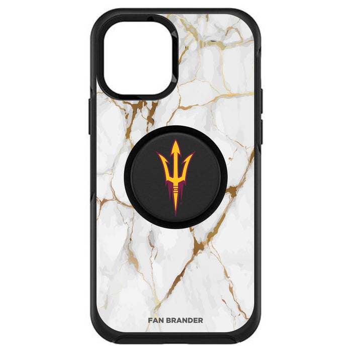 OtterBox Otter + Pop symmetry Phone case with Arizona State Sun Devils White Marble Background