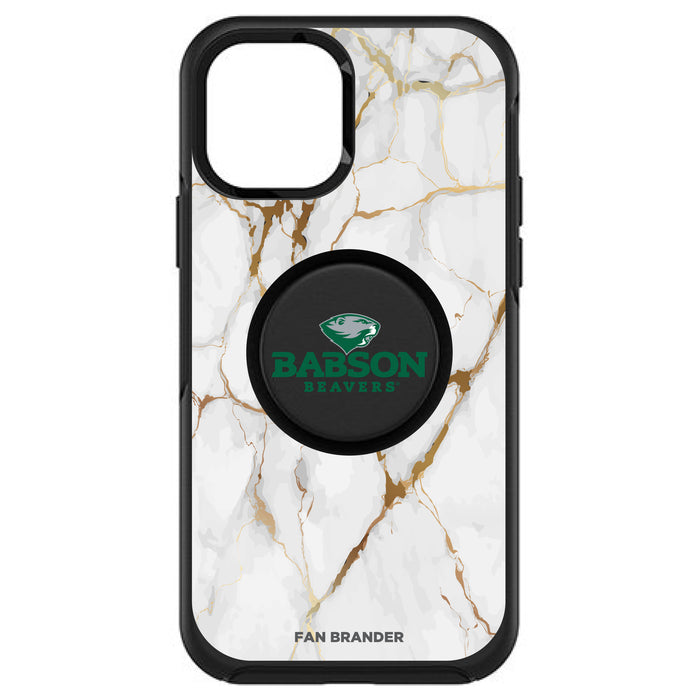 OtterBox Otter + Pop symmetry Phone case with Babson University White Marble Background