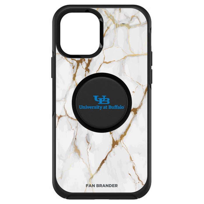 OtterBox Otter + Pop symmetry Phone case with Buffalo Bulls White Marble Background