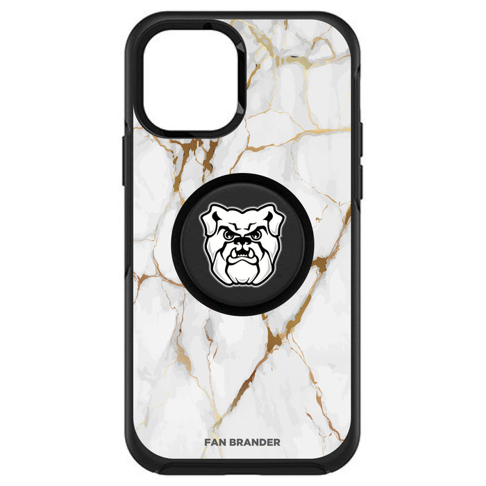 OtterBox Otter + Pop symmetry Phone case with Butler Bulldogs White Marble Background