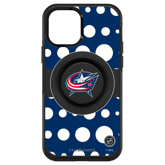 OtterBox Otter + Pop symmetry Phone case with Columbus Blue Jackets Polka Dots design