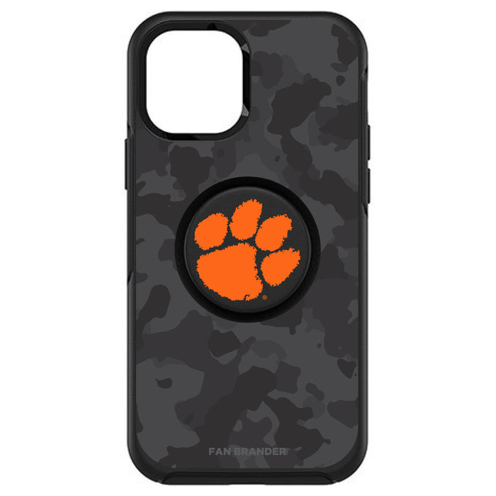 OtterBox Otter + Pop symmetry Phone case with Clemson Tigers Urban Camo background