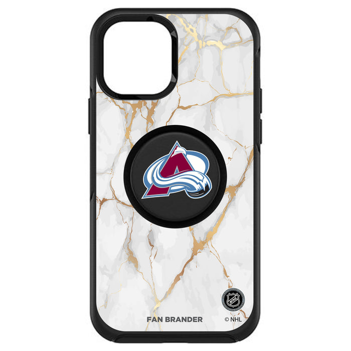 OtterBox Otter + Pop symmetry Phone case with Colorado Avalanche White Marble design