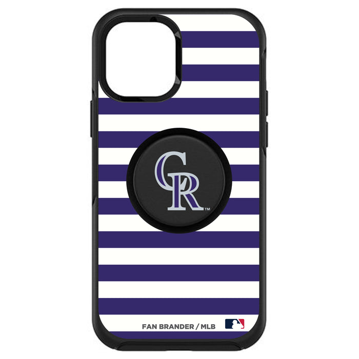 OtterBox Otter + Pop symmetry Phone case with Colorado Rockies Primary Logo and Striped Design