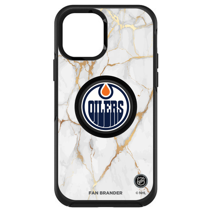 OtterBox Otter + Pop symmetry Phone case with Edmonton Oilers White Marble design