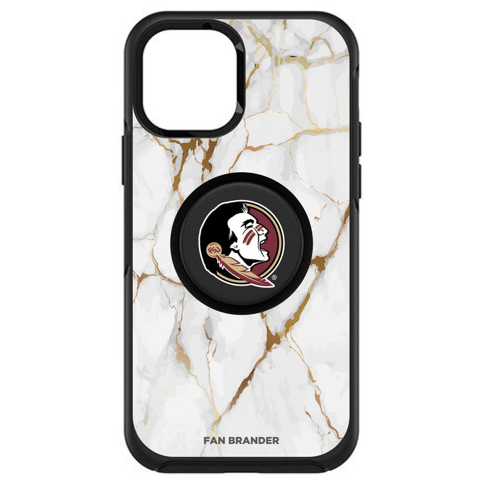 OtterBox Otter + Pop symmetry Phone case with Florida State Seminoles White Marble Background