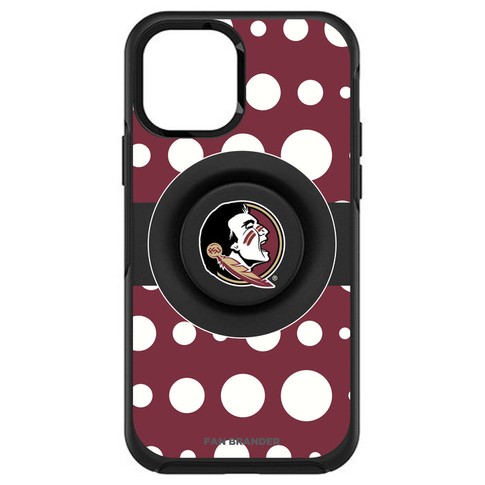 OtterBox Otter + Pop symmetry Phone case with Florida State Seminoles Polka Dots design