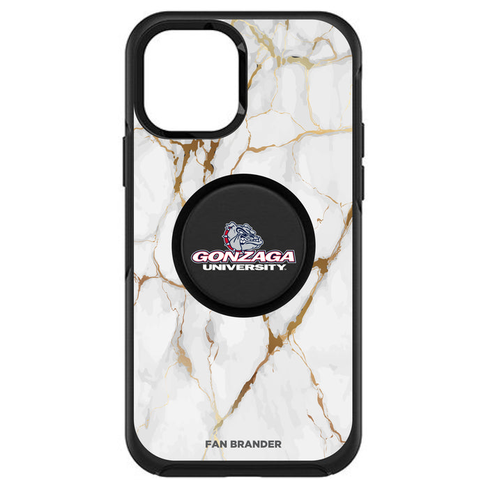 OtterBox Otter + Pop symmetry Phone case with Gonzaga Bulldogs White Marble Background