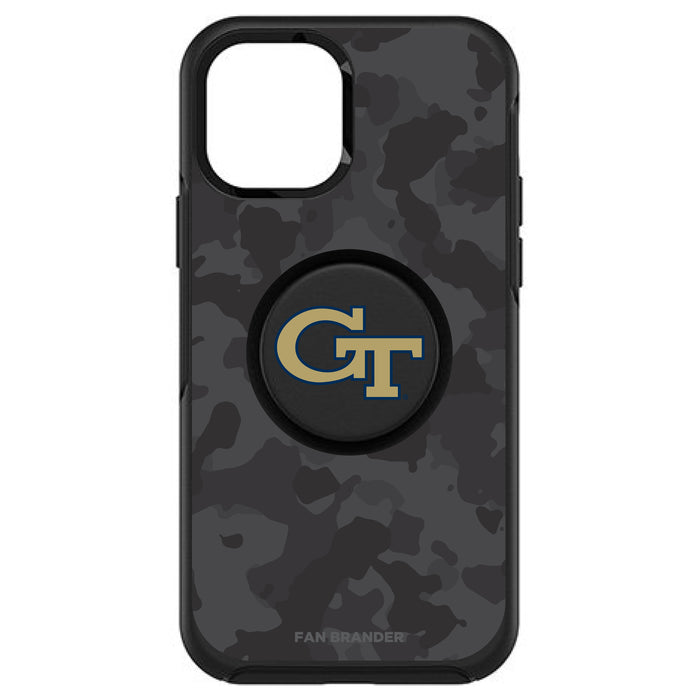 OtterBox Otter + Pop symmetry Phone case with Georgia Tech Yellow Jackets Urban Camo background