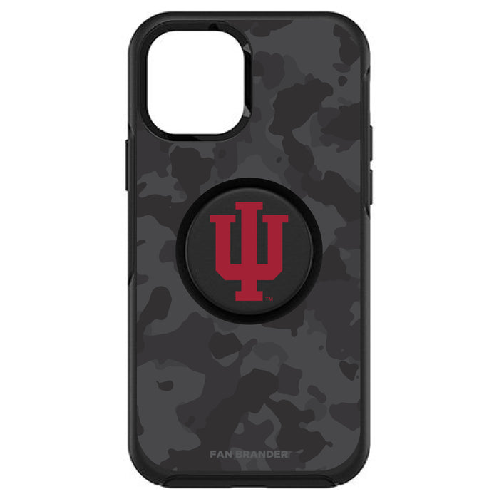 OtterBox Otter + Pop symmetry Phone case with Indiana Hoosiers Urban Camo background