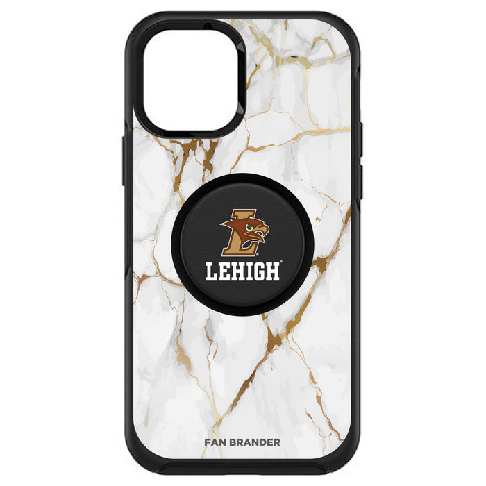 OtterBox Otter + Pop symmetry Phone case with Lehigh Mountain Hawks White Marble Background