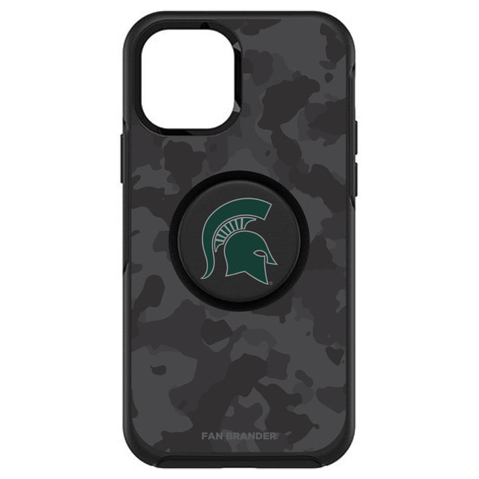 OtterBox Otter + Pop symmetry Phone case with Michigan State Spartans Urban Camo background