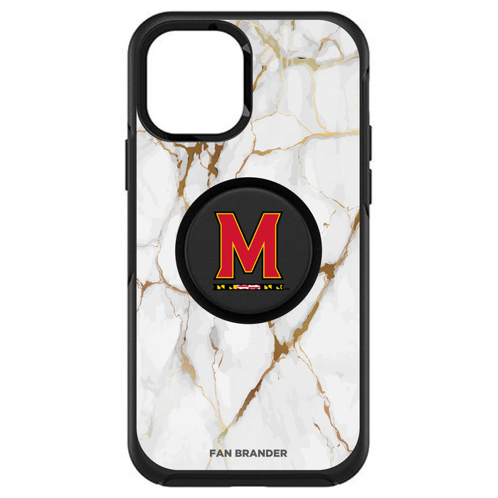 OtterBox Otter + Pop symmetry Phone case with Maryland Terrapins White Marble Background